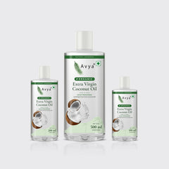 Avya Organic Extra Virgin Coconut Oil in 100 ml, 200 ml and 500 ml bottles