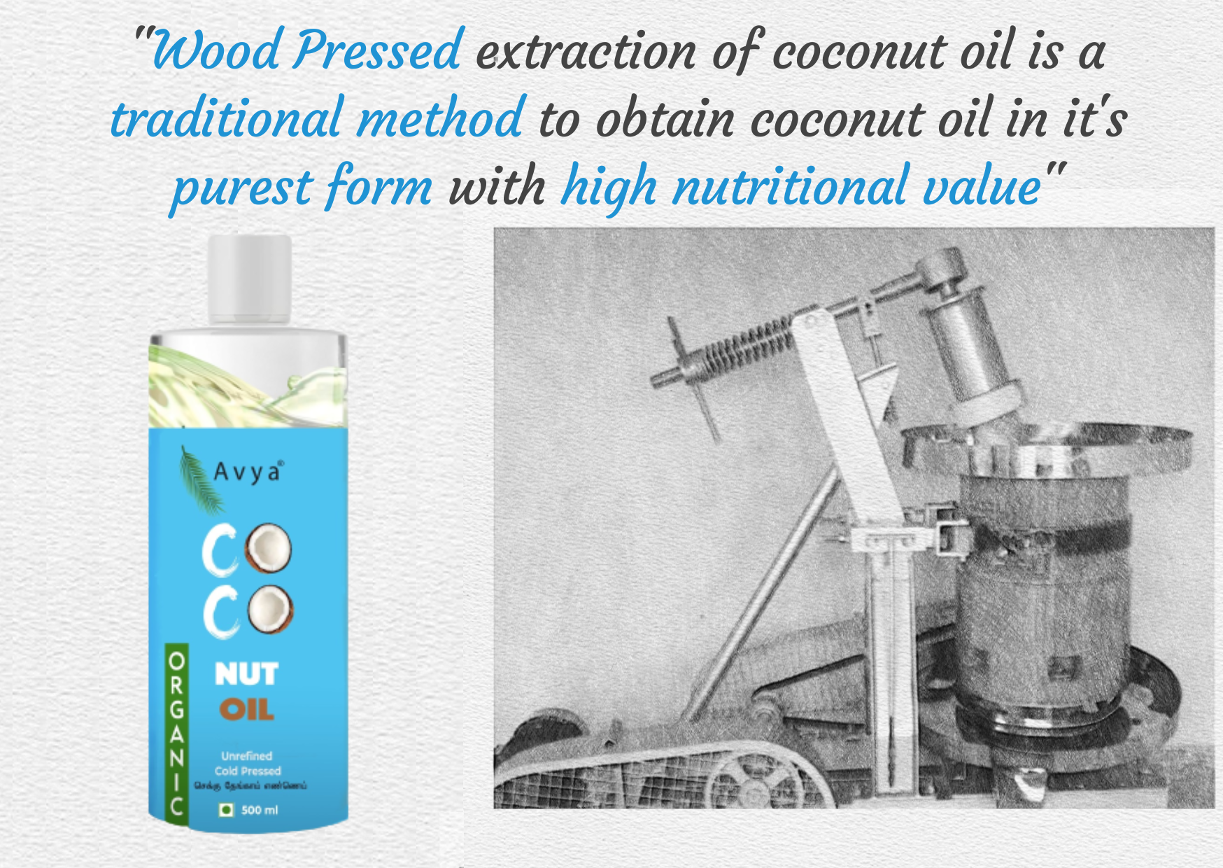 Avya Wood-Pressed Organic Coconut Oil